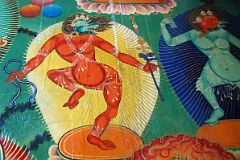 18 Rongbuk Monastery Main Chapel Wall Painting Of Red Animal Headed Dakini And Green Bird Headed Dakini.jpg